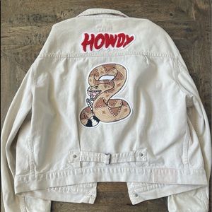 Vintage RRL Double RL White Denim Jacket Custom